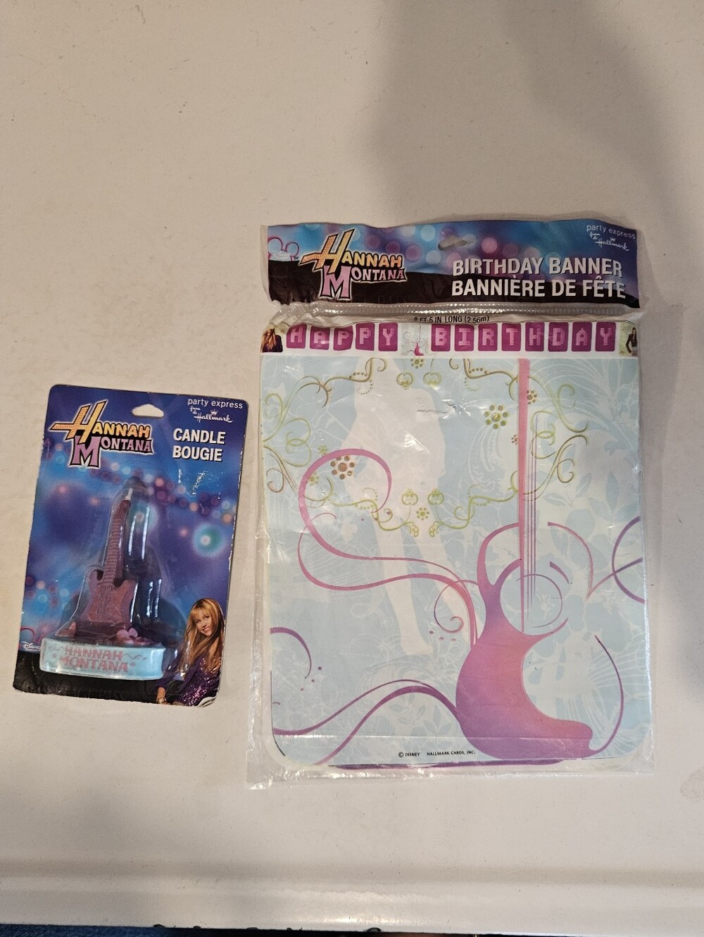 VTG Hannah Montana Birthday Banner And Candle NEW